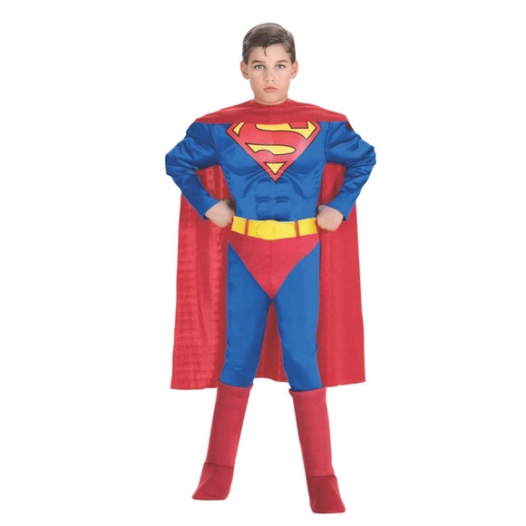 New Boys Deluxe Superman Costume w/ Muscle Chest